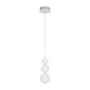 Lustră albă/argintiu-lucios LED cu intensitate reglabilă din metal cu abajur din sticlă ø 10 cm Perla – Nova Luce