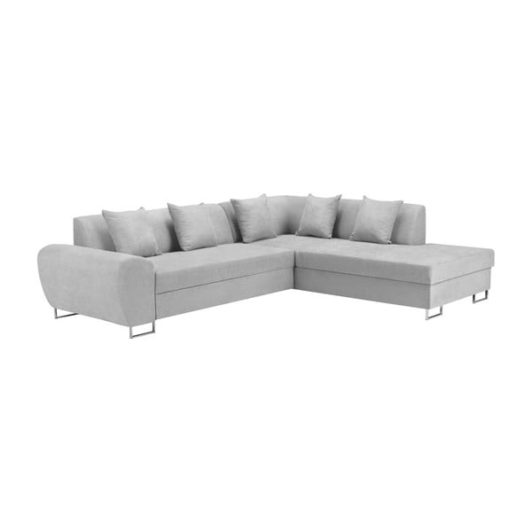 Canapea extensibilă cu spațiu pentru depozitare Kooko Home XL Right Corner Sofa Piano, gri-image-2