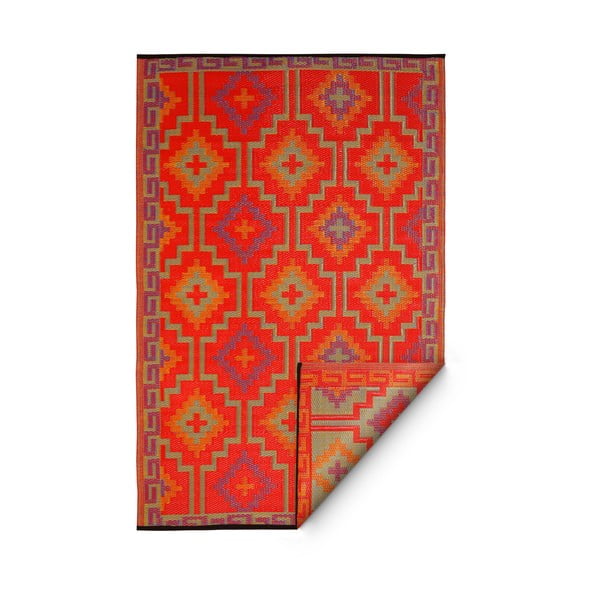 Covor reversibil pentru exterior din plastic reciclat Fab Hab Lhasa Orange & Violet, 120 x 180 cm, violet - portocaliu-image-2