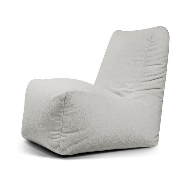 Fotoliu bean bag gri deschis cu tapițerie din țesătură bouclé Seat Lounge – SLOWDOWN
