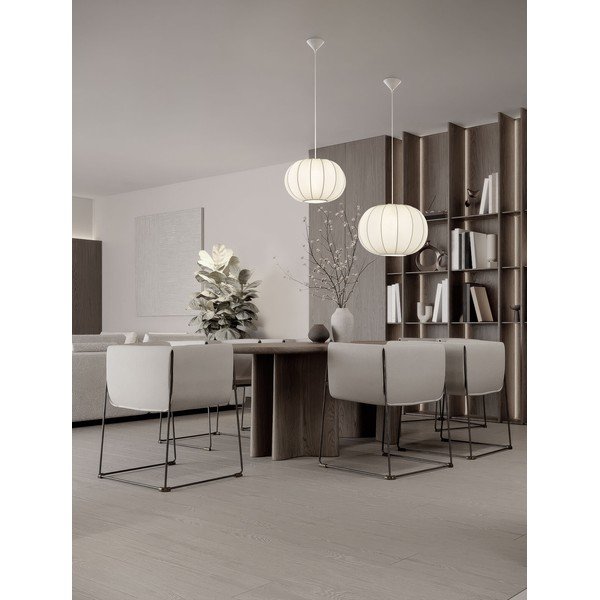 Lustră alb mat din material textil ø 50 cm Delina – Nova Luce-image-1