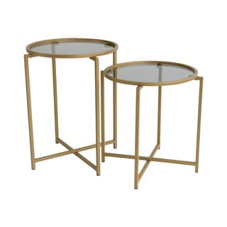 Măsuțe auxiliare 2 buc. rotunde ø 50 cm Gold – Neostill