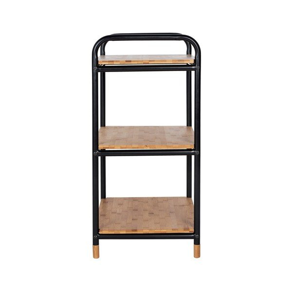 Etajeră de baie neagră/în culoare naturală din metal 42x69 cm Loft – Wenko-image-3