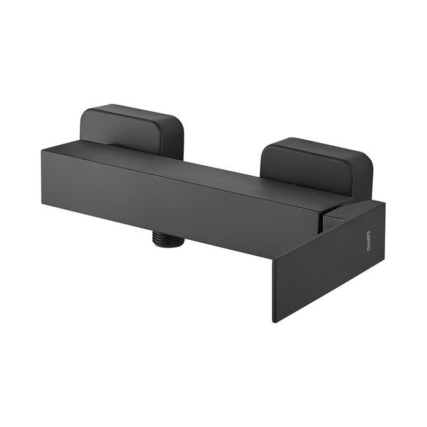 Baterie negru-mat pentru duș cu montare pe perete (1 ieșire) Latus – Sapho