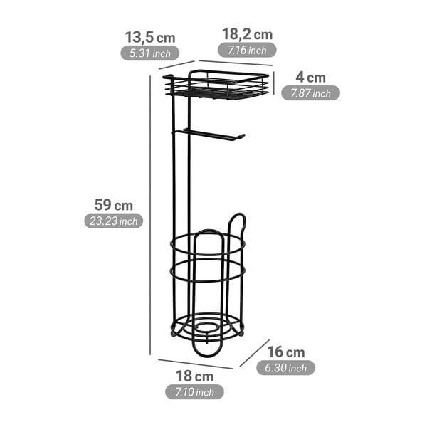 Suport pentru hârtie igienică negru din oțel – Wenko-image-4