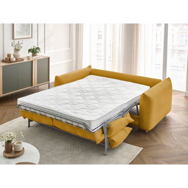 Canapea galbenă extensibilă 234 cm Ernest – Bobochic Paris-image-1