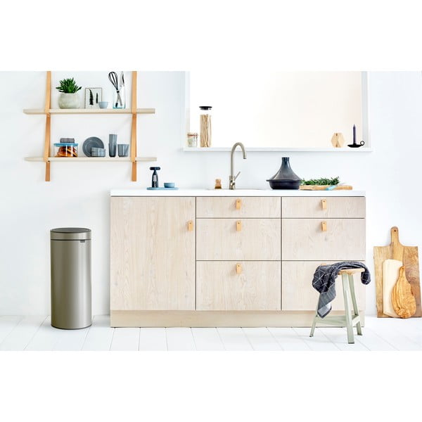 Coș de gunoi gri cu senzori de atingere din oțel 30 l Touch Bin – Brabantia-image-1