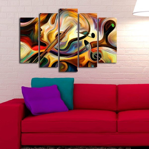Tablou din mai multe piese Abstract Music, 105 x 70 cm-image-3
