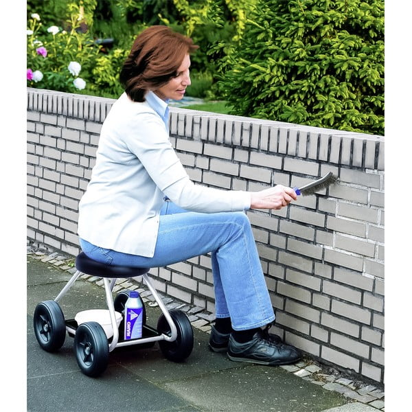 Scăunel de grădină negru/gri Secura – Maximex-image-1