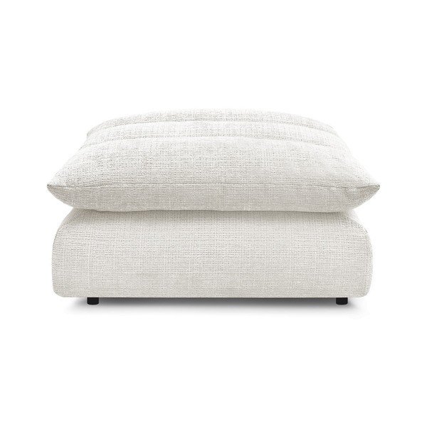 Taburet alb cu tapițerie din chenille Neil – Bobochic Paris-image-3