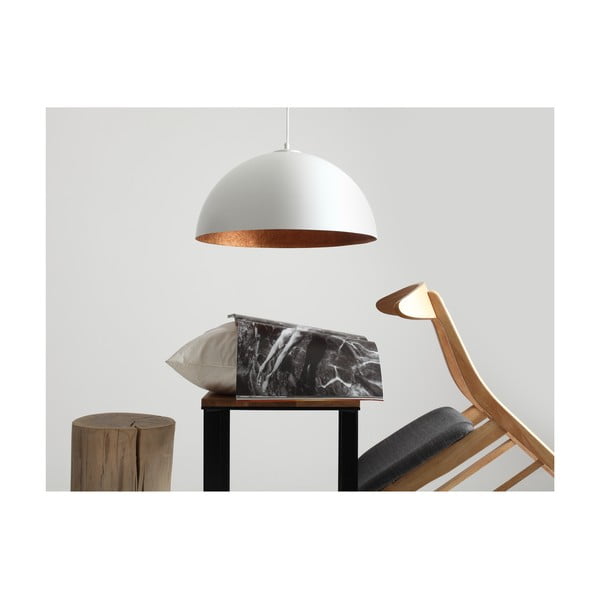 Lustră cu detalii arămii CustomForm Lord, ø 50 cm, alb-image-2