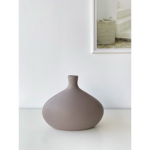 Vază din ceramică Rulina Platy, înălțime 20 cm, maro - gri-image-1