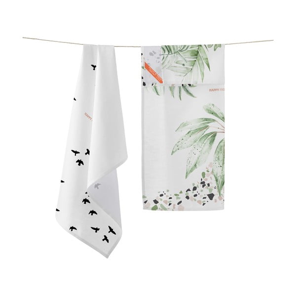 Set 2 prosoape din bumbac pentru bucătărie Happy Friday Basic Delicate, 70 x 50 cm-image-1