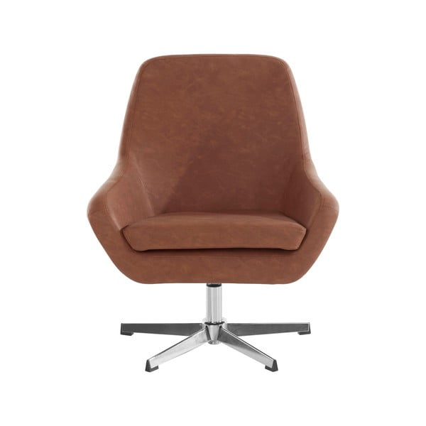 Fotoliu maro cu tapițerie din imitație de piele Naomi - Støraa-image-1