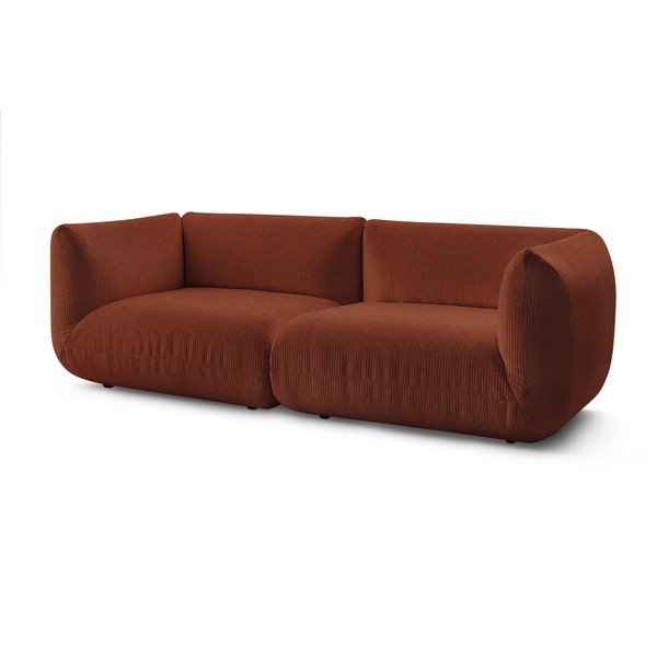 Canapea portocalie cu tapițerie din catifea reiată  260 cm Lecomte – Bobochic Paris-image-3
