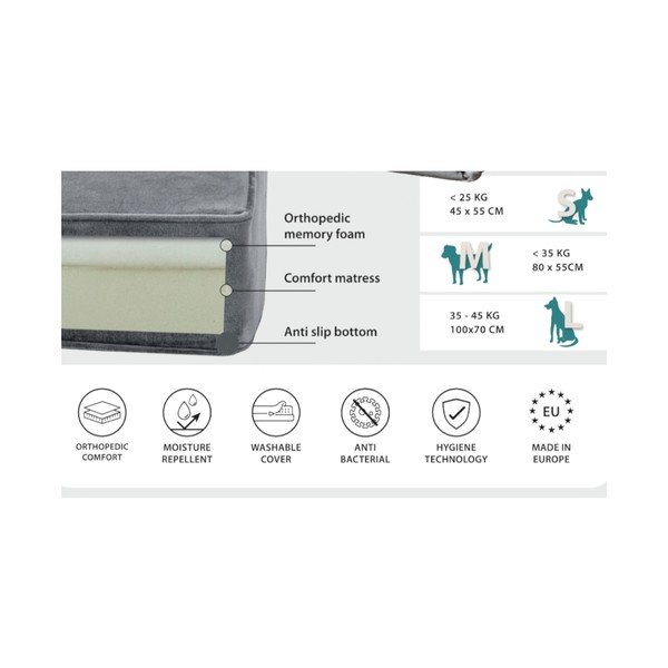 Saltea maro deschis pentru câini 80x55 cm – Madison-image-1