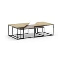 Măsuțe de cafea 3 buc. cu blat cu aspect de lemn de stejar 70x110 cm Titan – Marckeric