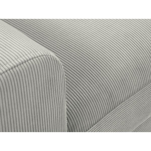 Colțar extensibil cu tapițerie reiată și șezlong pe partea dreaptă Micadoni Home Moghan, gri deschis-image-1