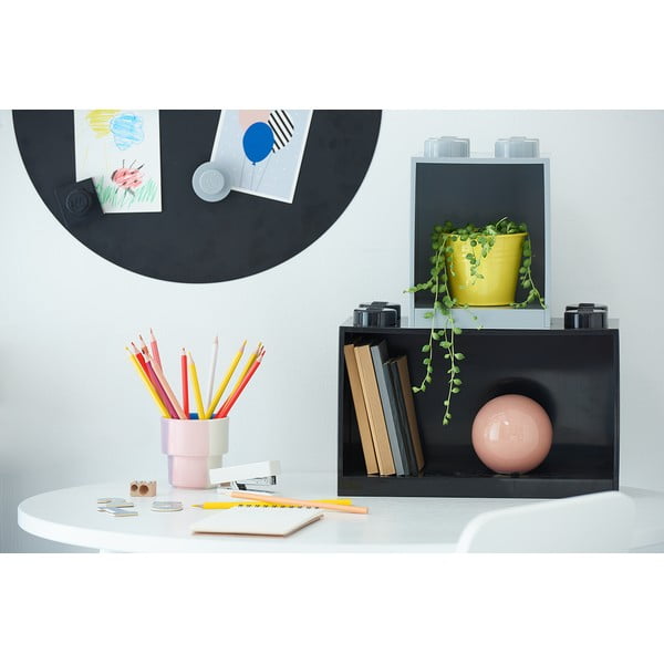 Raft de perete pentru copii LEGO® Brick 8, negru-image-1