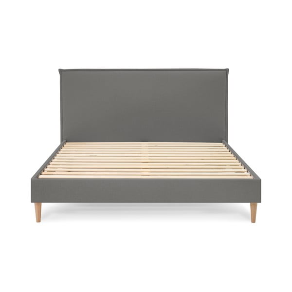 Pat matrimonial 180x200 cm gri antracit tapițat cu somieră Sary – Bobochic Paris-image-3