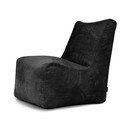Fotoliu bean bag negru cu tapițerie din catifea reiată Seat Lounge – SLOWDOWN