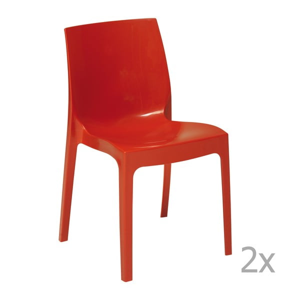 Set 2 scaune Castagnetti Ice, roșu