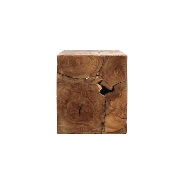 Măsuță din lemn de tec HSM collection Cube, 30 x 35 cm