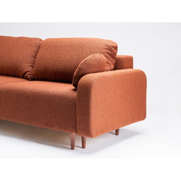 Canapea cărămizie extensibilă cu tapițerie din țesătură bouclé 230 cm Trango – CustomForm-image-3