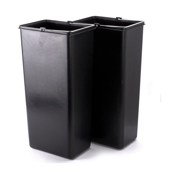 Coș de gunoi argintiu mat pentru reciclare/cu pedală 2x20 l din oțel   Tri Selectif – MSV-image-4