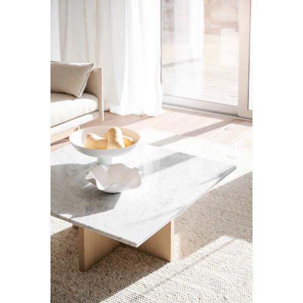 Măsuță de cafea albă/maro din marmură 90x90 cm Brooksville - Rowico-image-2