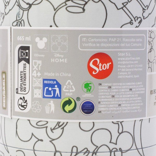 Termos pentru copii alb din oțel inoxidabil 665 ml Mickey Mouse – STOR-image-4