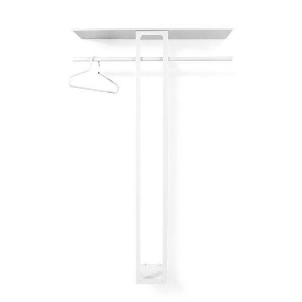 Cuier de perete alb cu raft din oțel 100 cm Luno Large – Spinder Design-image-3