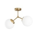 Plafonieră albă/alămie cu abajur din sticlă 15x44 cm Damar – Opviq lights