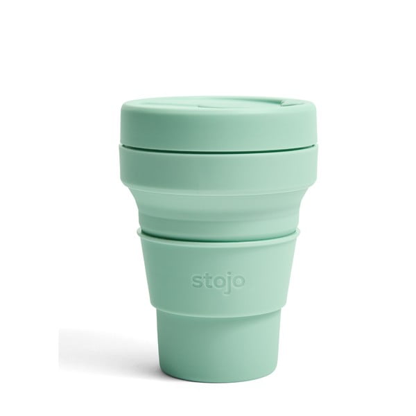 Cană de călătorie pliabilă Stojo Pocket Cup Seafoam, 355 ml, verde