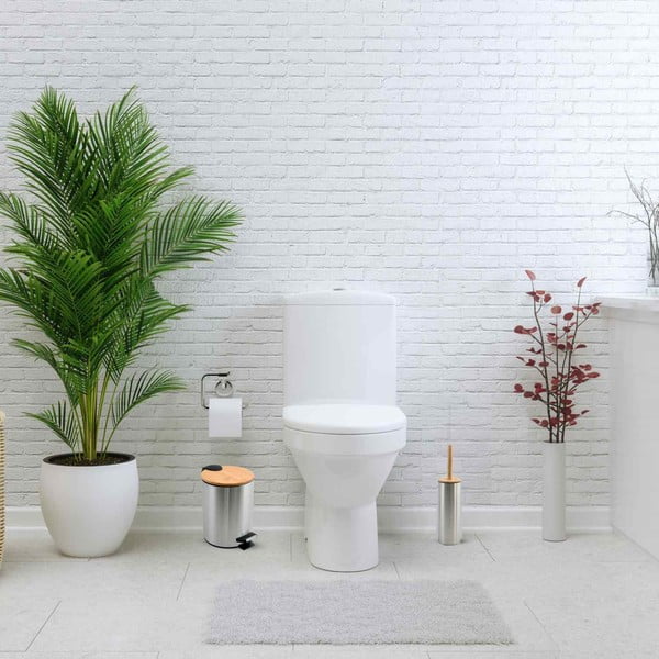 Coș de gunoi argintiu mat cu pedală din oțel 5 l   Adonis – Spirella-image-1