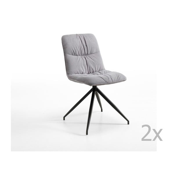 Set 2 scaune Design Twist Galena, gri
