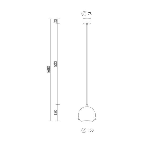 Lustră cu cablu negru Sotto Luce Myoo, alb mat-image-1