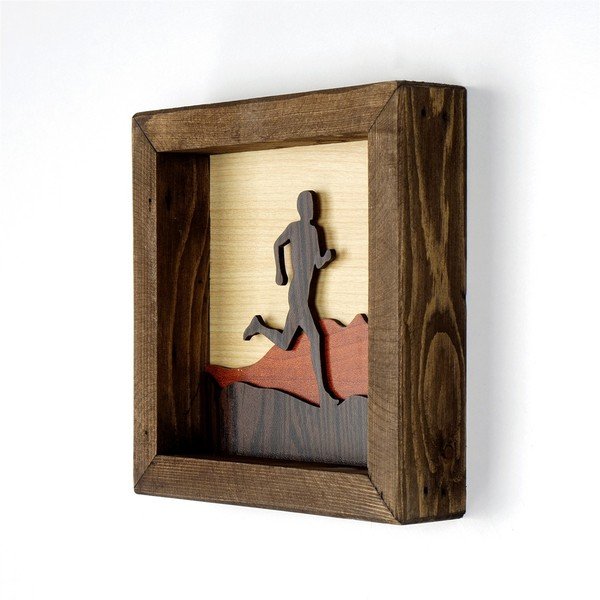 Tablou din lemn Kate Louise Running Man, 16 x 16 cm-image-2