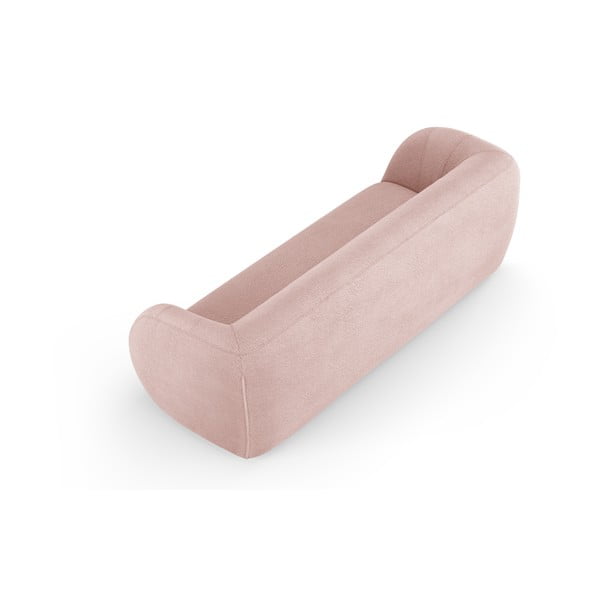 Canapea roz-deschis cu tapițerie din stofă bouclé 230 cm Essen – Cosmopolitan Design-image-3
