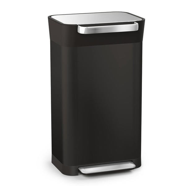 Coș de gunoi negru cu pedală din oțel 30 l Titan – Joseph Joseph