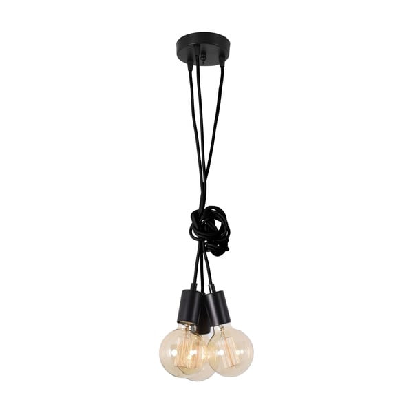 Lustră cu 3 brațe Filament Style Spider Lamp, negru
