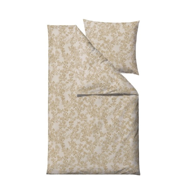 Lenjerie de pat din bumbac satinat pentru pat single Södahl Blossom, 135 x 200 cm, galben
