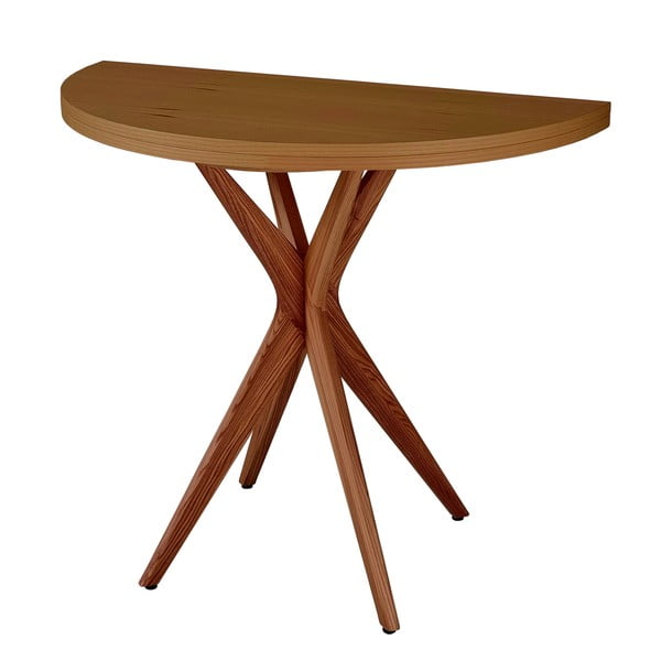 Masă de dining rotundă extensibilă cu blat cu aspect de lemn de  frasin  45x90 cm Jubi – Ragaba