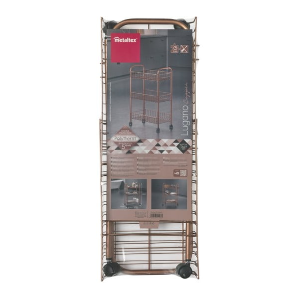 Organizator mobil cu 3 rafturi Metaltex, arămiu-image-3
