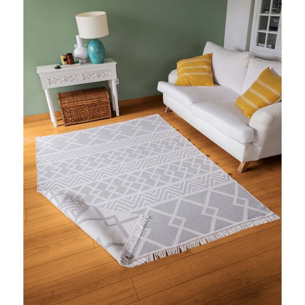 Covor din bumbac Oyo home Duo, 160 x 230 cm, alb-gri-image-2