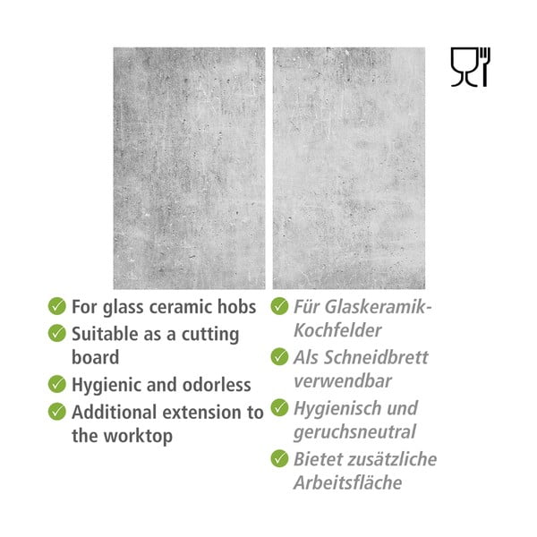 Protecții de aragaz 2 buc. din sticlă temperată 52x30 cm Concrete – Allstar-image-4