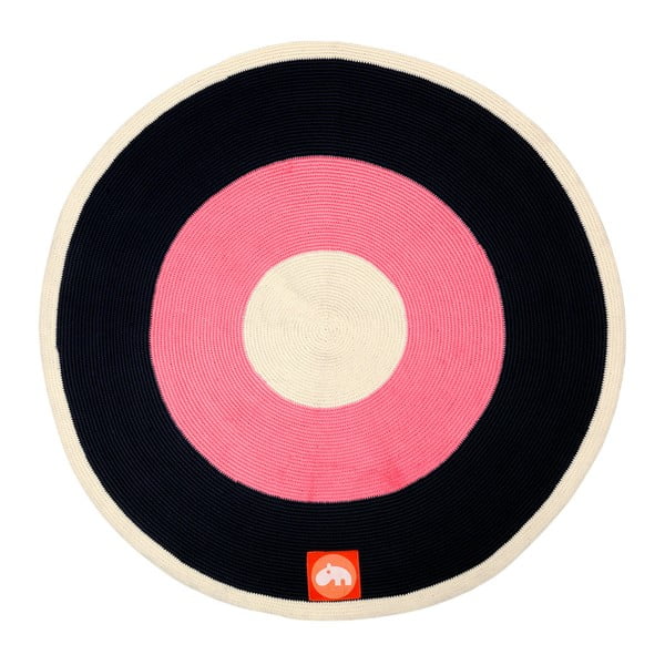 Covoraș Done by Deer, ⌀ 113 cm, roz - negru