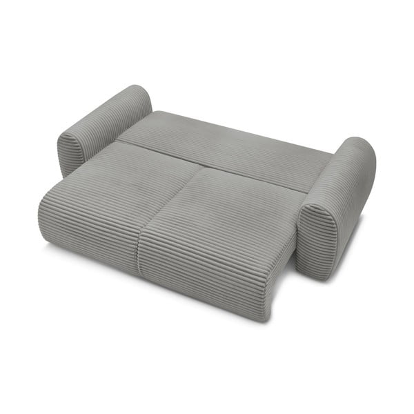 Canapea gri închis extensibilă cu tapițerie din catifea reiată  257 cm Lucien – Bobochic Paris-image-4