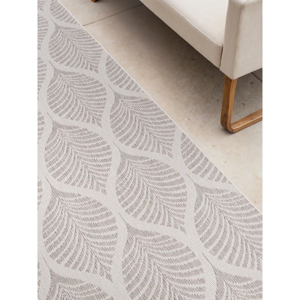 Covor tip traversă pentru interior și exterior gri/fildeș 80x250 cm Duet Liora – NORTHRUGS-image-3