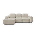 Colțar bej extensibil/cu spațiu de depozitare cu tapițerie din țesătură bouclé (cu colț pe partea stângă/cu șezlong) Montaigne – Bobochic Paris
